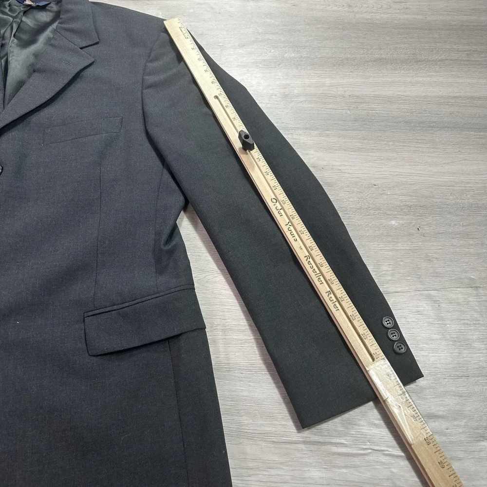 Brooks Brothers Blazer Mens 41L Charcoal Gray Wool 346 Stretch Sport Coat Jacket